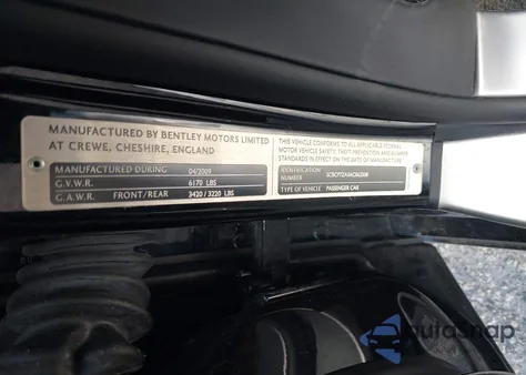 2010 Bentley Continental Gt Speed из США, поврежденный, VIN SCBCP7ZA3AC062508